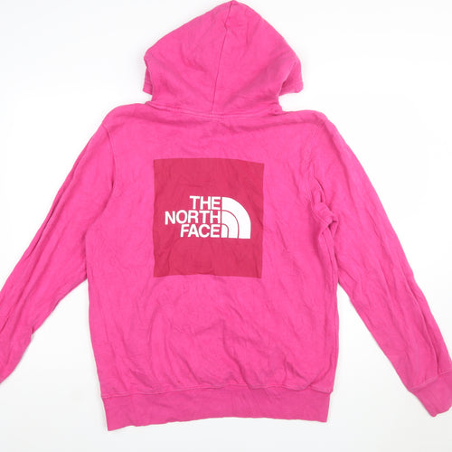 The North Face Mens Pink Pullover Hoodie Medium Outdoor Fleece