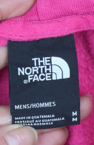 The North Face Mens Pink Pullover Hoodie Medium Outdoor Fleece