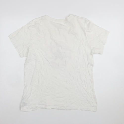 Converse Boys White XL Classic Fit Logo Graphic Cotton T-Shirt