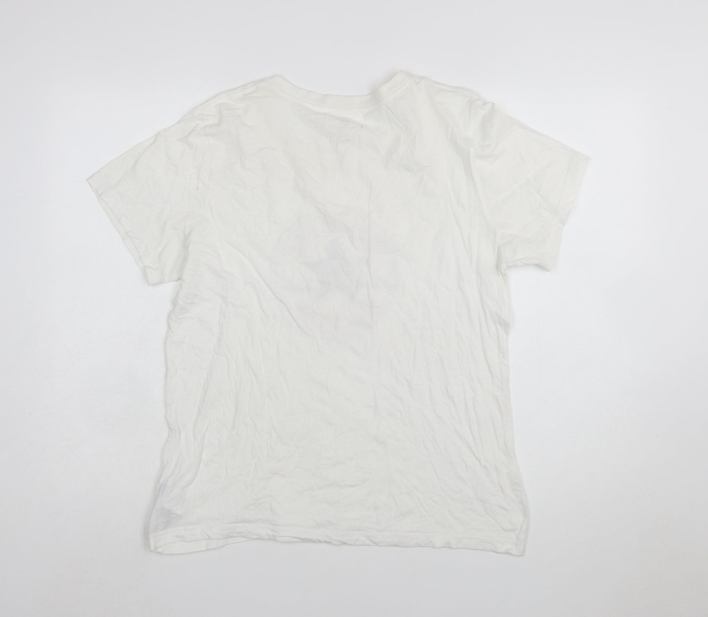 Converse Boys White XL Classic Fit Logo Graphic Cotton T-Shirt