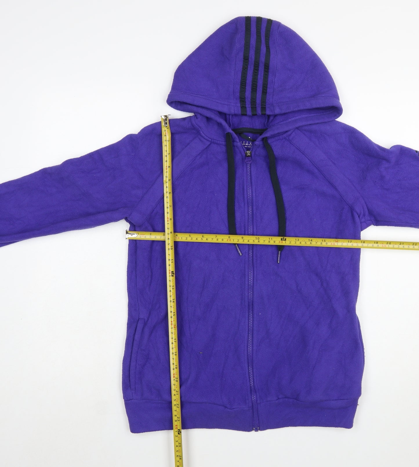 Adidas Womens Purple Fleece Hooded Full Zip Jacket Size M 12-14