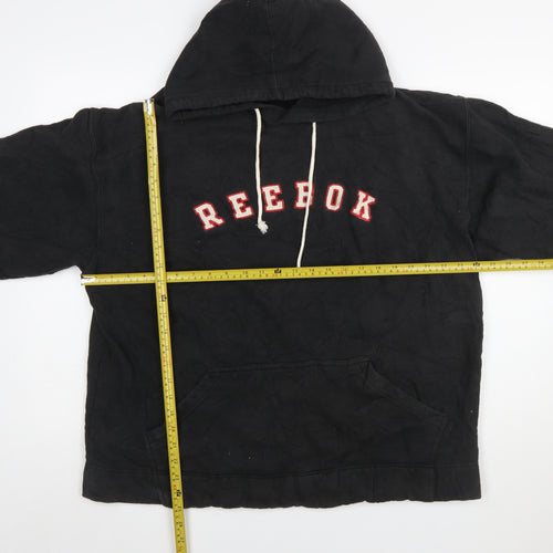 Reebok Men's Black XL Pullover Hoodie with Logo and Kangaroo Pocket