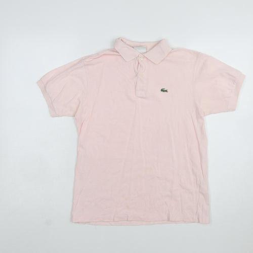 Lacoste Boys Pink Cotton Polo Shirt Short Sleeve Size 14 Years