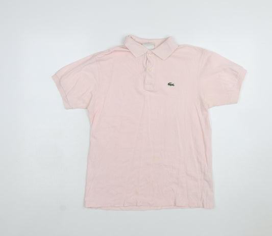 Lacoste Boys Pink Cotton Polo Shirt Short Sleeve Size 14 Years