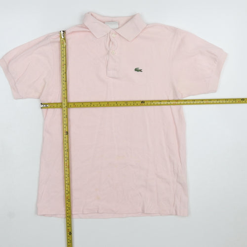 Lacoste Boys Pink Cotton Polo Shirt Short Sleeve Size 14 Years