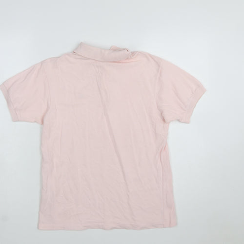 Lacoste Boys Pink Cotton Polo Shirt Short Sleeve Size 14 Years