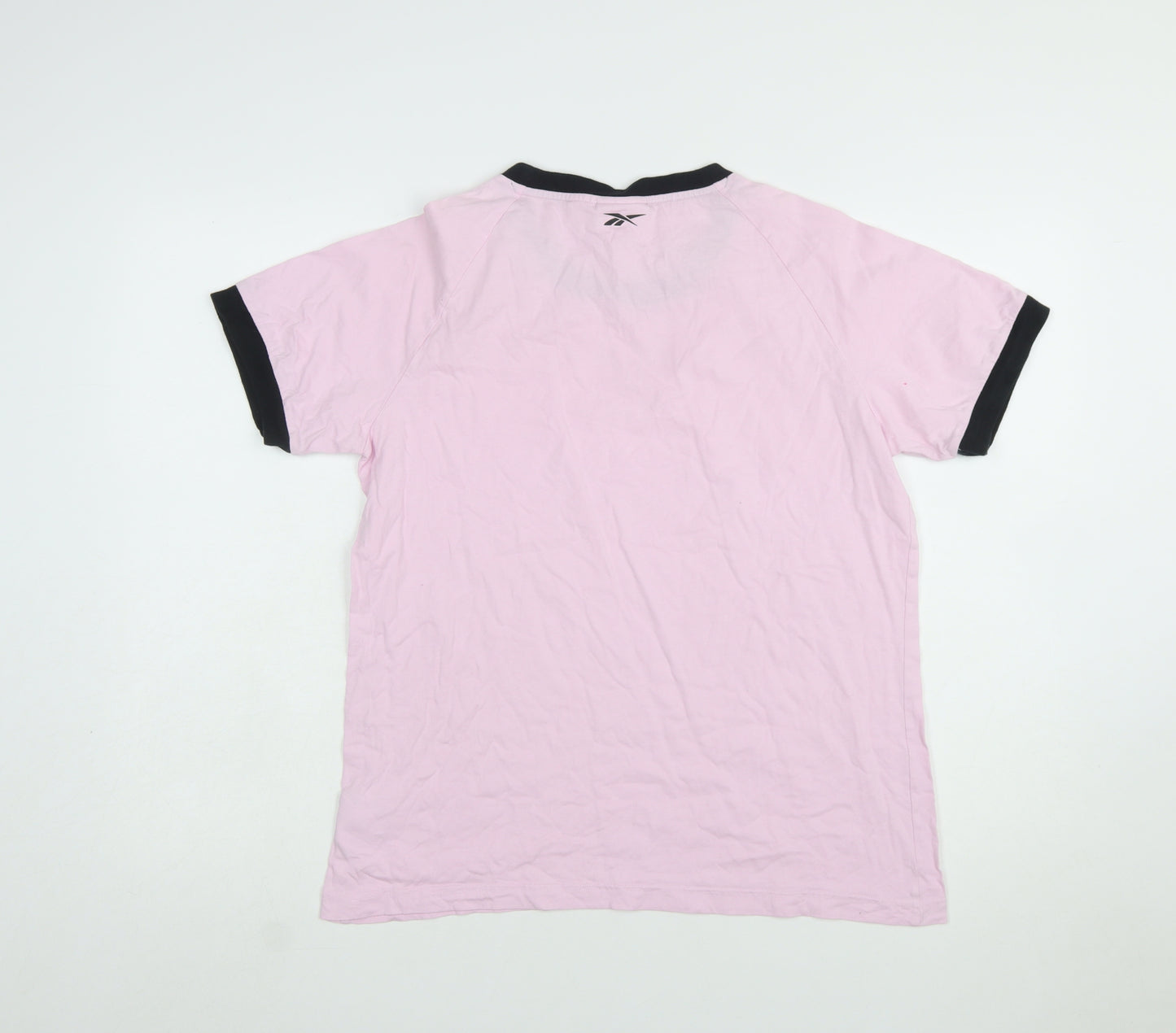 Reebok Women’s Pink Ringer T-Shirt Size L Short Sleeve Cotton