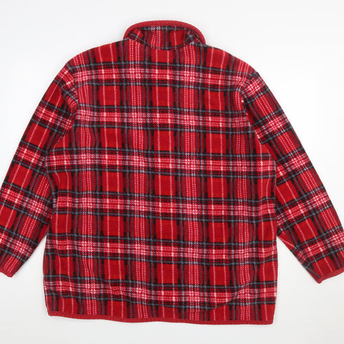 Cherokee Women Red Plaid Fleece Button Jacket Size 18 Plus