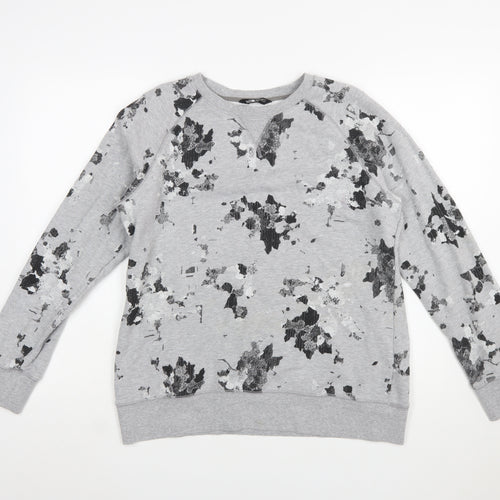 The North Face Womens Grey Floral Crew Neck Sweatshirt Size L