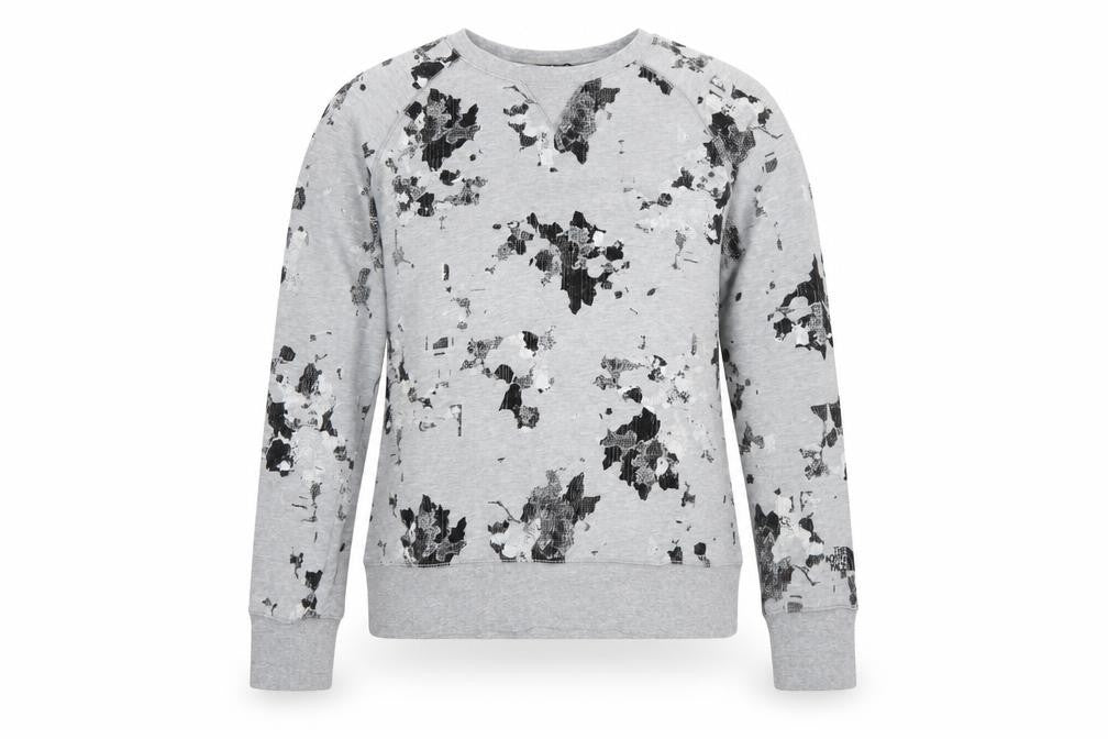 The North Face Womens Grey Floral Crew Neck Sweatshirt Size L