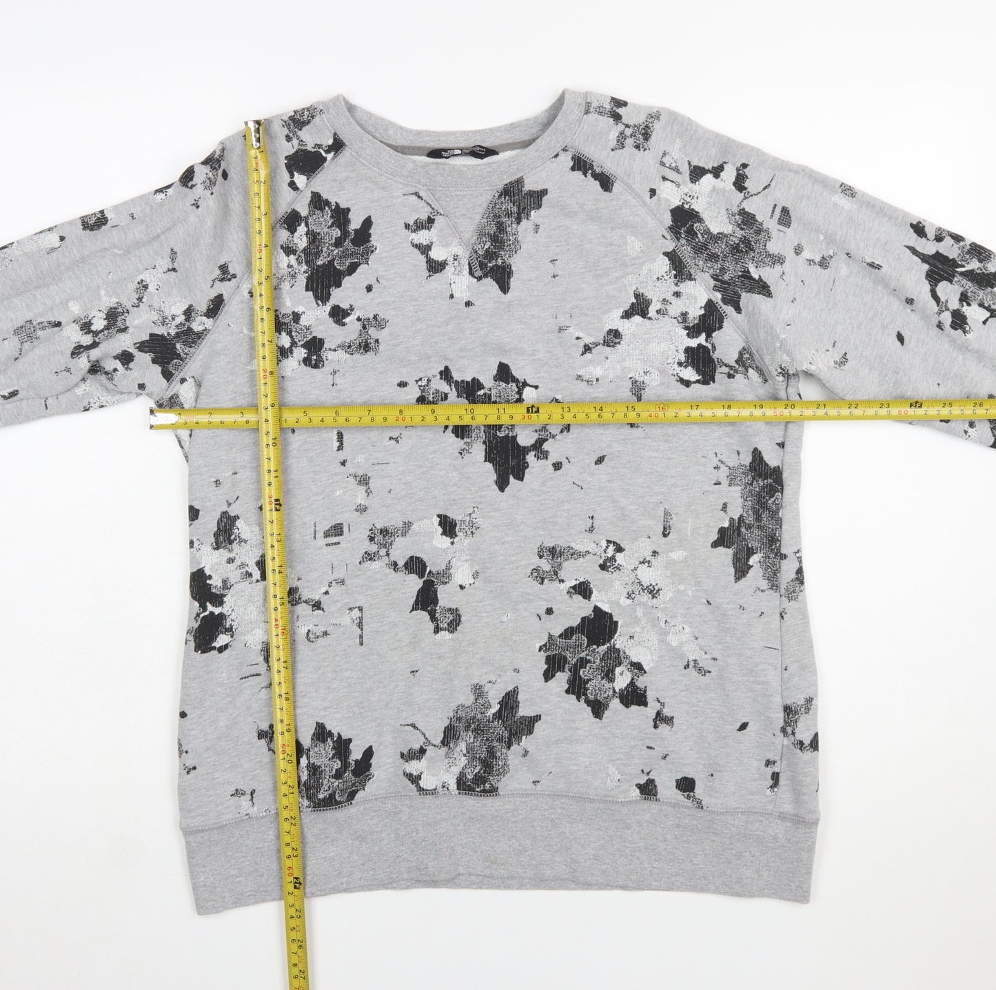 The North Face Womens Grey Floral Crew Neck Sweatshirt Size L