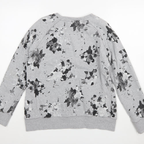 The North Face Womens Grey Floral Crew Neck Sweatshirt Size L