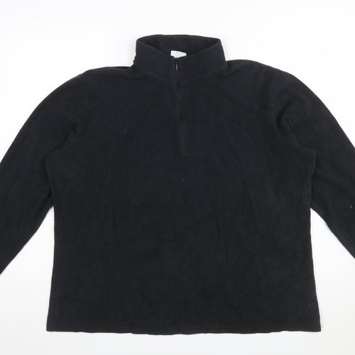 Columbia Mens Black XL 1/4 Zip Fleece Pullover Sweatshirt