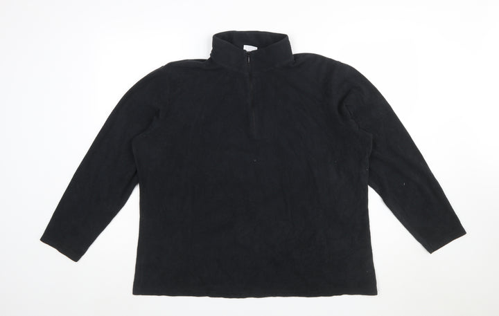 Columbia Mens Black XL 1/4 Zip Fleece Pullover Sweatshirt