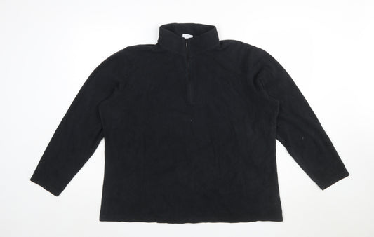 Columbia Mens Black XL 1/4 Zip Fleece Pullover Sweatshirt