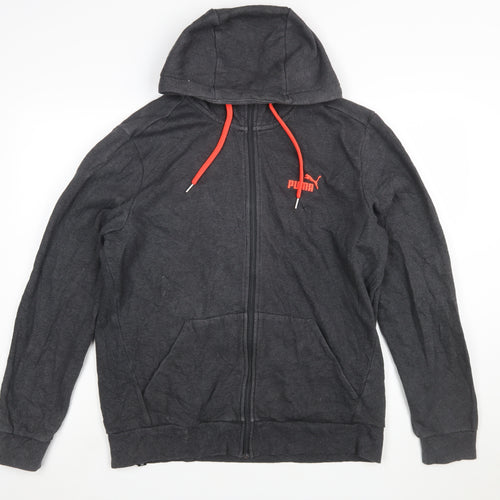 Puma Men's Grey Full Zip Hoodie Size L Sportswear