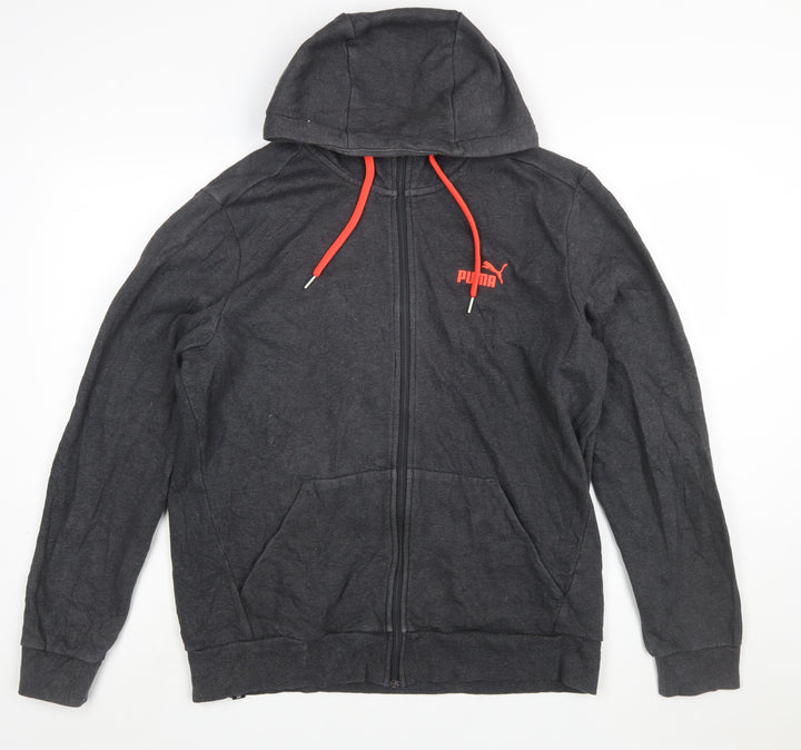 Puma Men's Grey Full Zip Hoodie Size L Sportswear