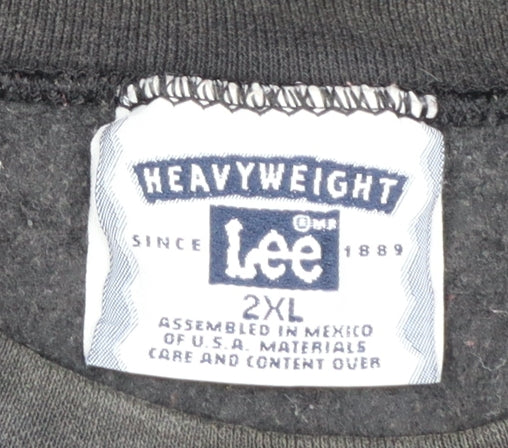 Lee Mens Black 2XL Heavyweight Graphic Pullover Sweatshirt