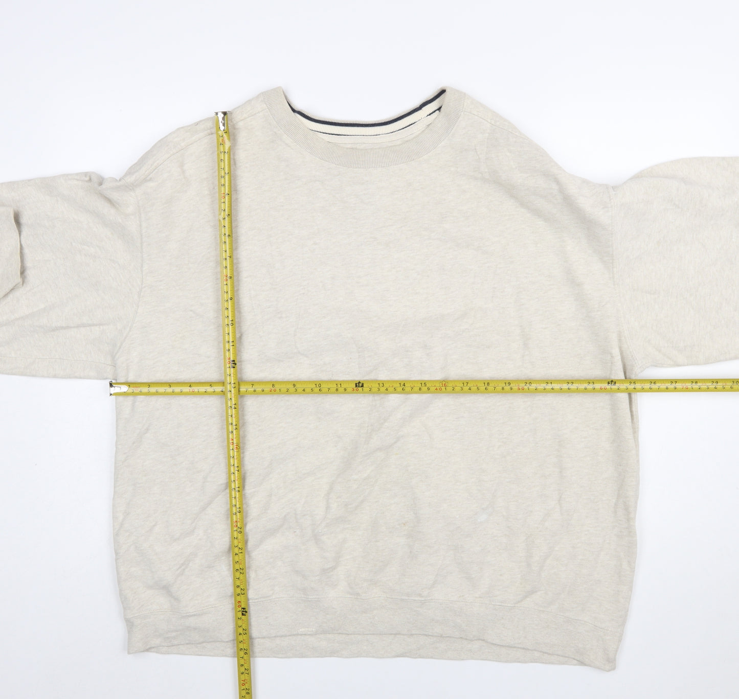 Croft & Barrow Men's Beige XL Pullover Sweatshirt Cotton Blend
