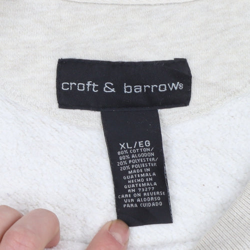 Croft & Barrow Men's Beige XL Pullover Sweatshirt Cotton Blend