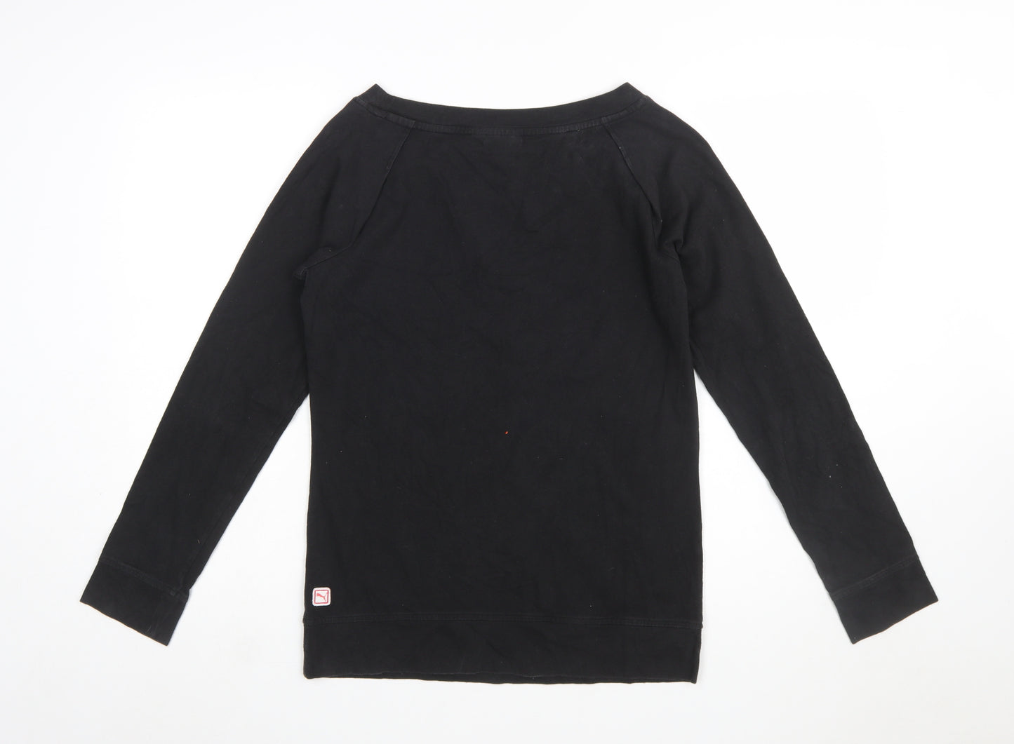 Puma Womens Black Long Sleeve Cotton Sports T-Shirt Size 12