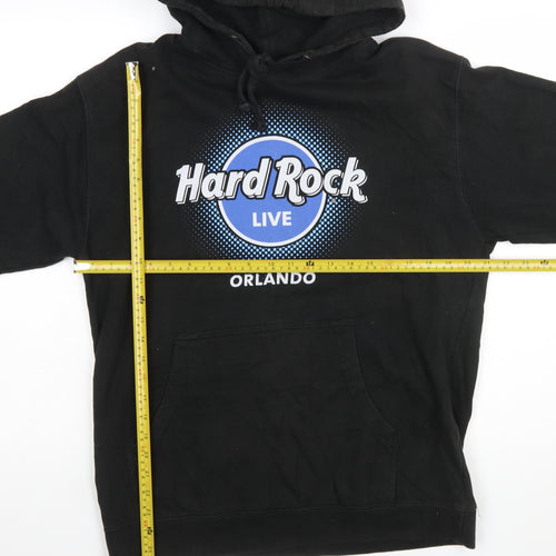 Hard Rock Cafe Orlando Mens Black Pullover Hoodie Size M Music Fleece