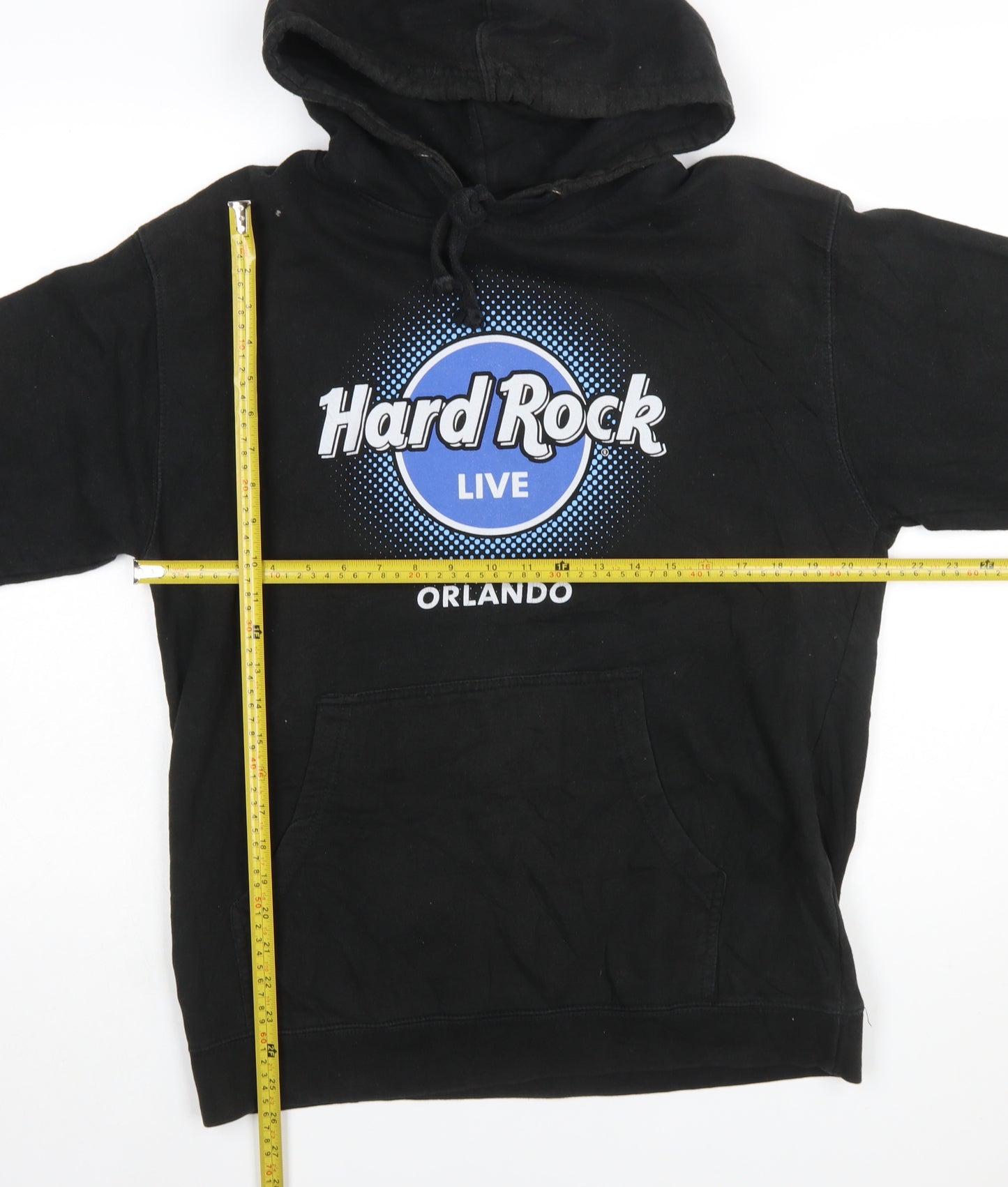 Hard Rock Cafe Orlando Mens Black Pullover Hoodie Size M Music Fleece