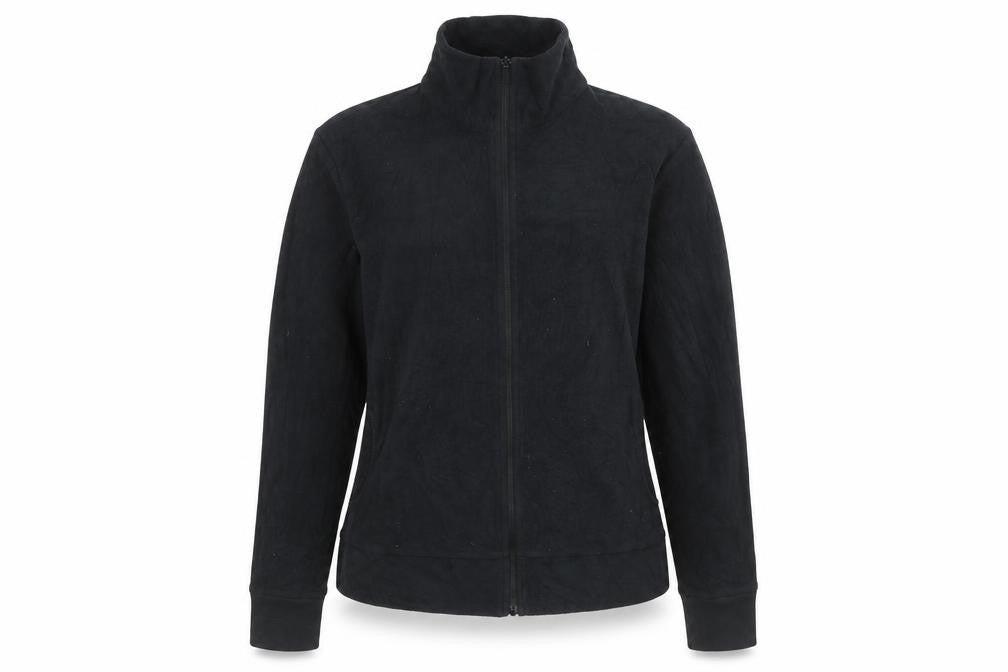 Front view of Columbia Women's Black Fleece Full Zip Jacket, size L