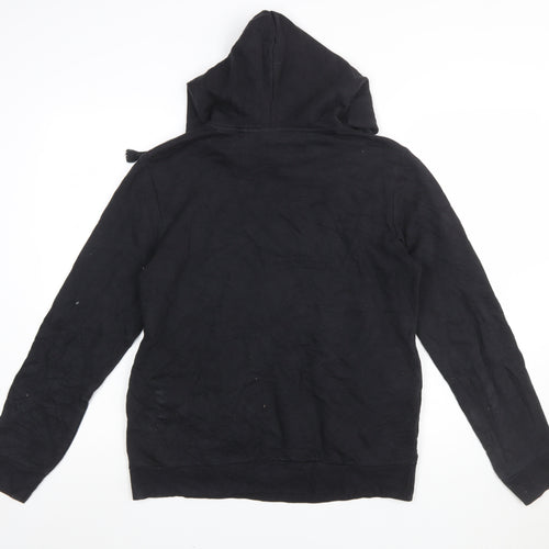 Adidas Women Black Floral Logo Pullover Hoodie Size L