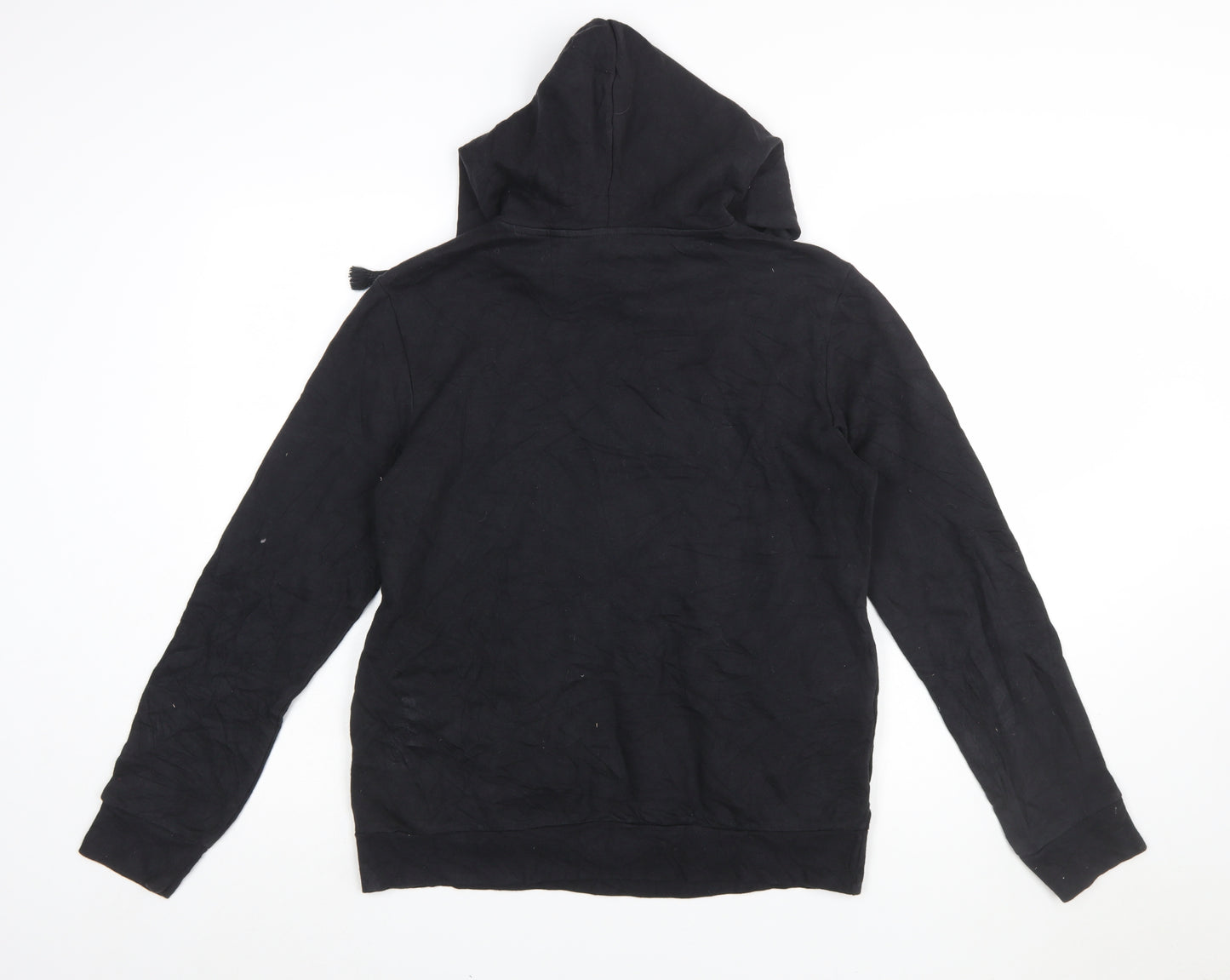 Adidas Women Black Floral Logo Pullover Hoodie Size L