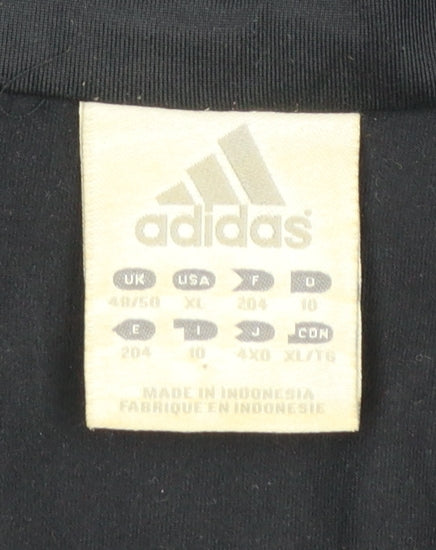 Adidas Womens Black Full Zip Hoodie XL Pink Stripe Polyester