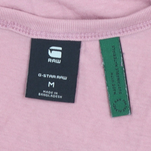G-Star Raw Womens Pink V-Neck Short Sleeve Cotton T-Shirt M