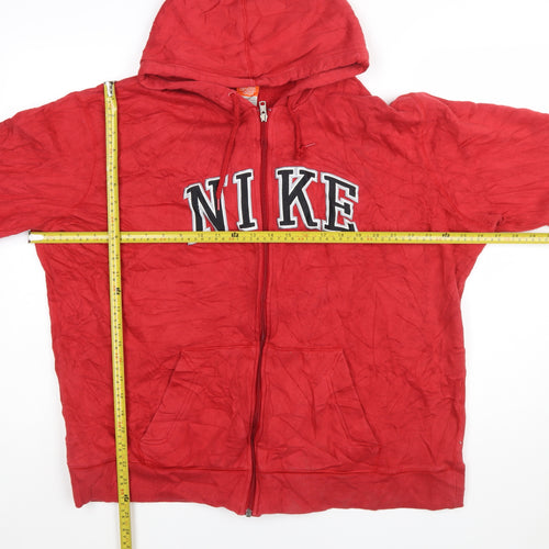 Nike Men's Red Full Zip Hoodie 2XL Athletic Fleece Sweatshirt
