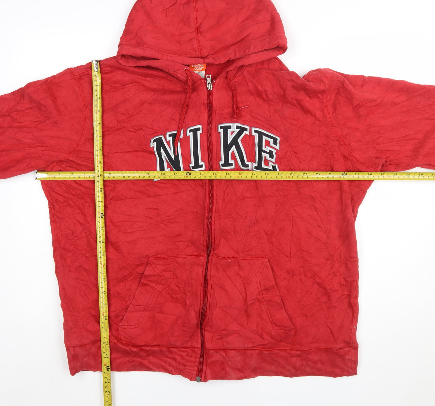 Nike Men's Red Full Zip Hoodie 2XL Athletic Fleece Sweatshirt