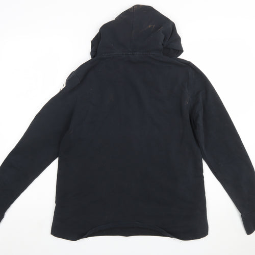 Puma Women Black XL Full Zip Hoodie Sweatshirt with Logo Print