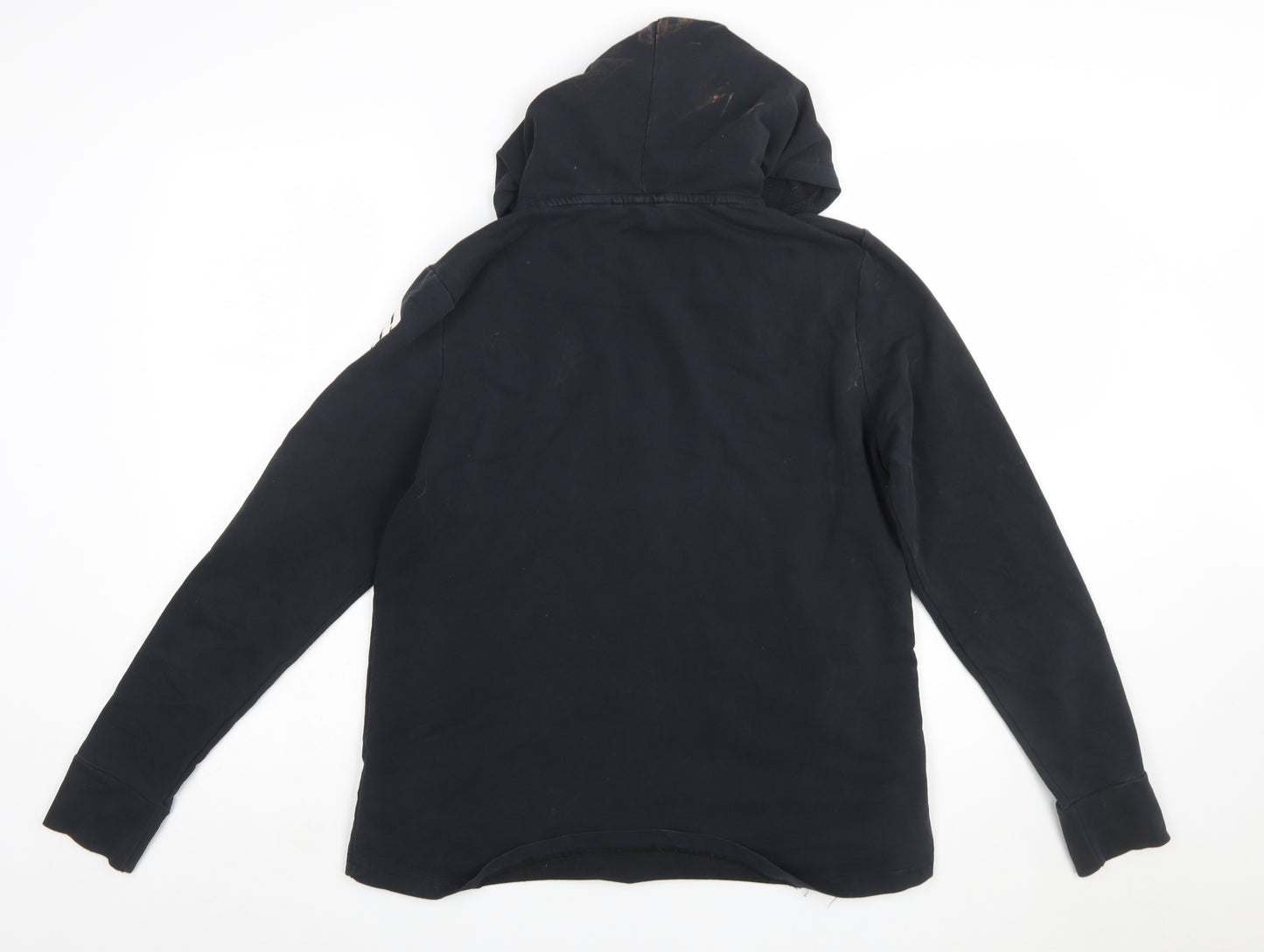 Puma Women Black XL Full Zip Hoodie Sweatshirt with Logo Print