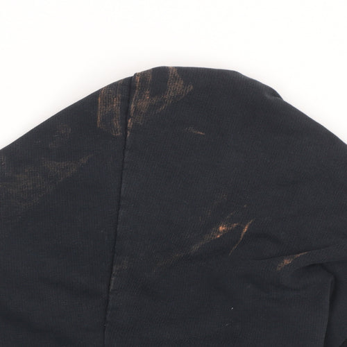 Puma Women Black XL Full Zip Hoodie Sweatshirt with Logo Print