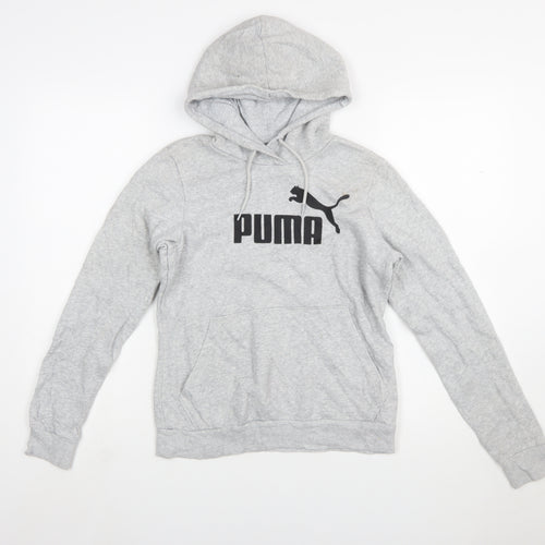Puma Women’s Grey Pullover Hoodie Size 10 Logo Sweatshirt