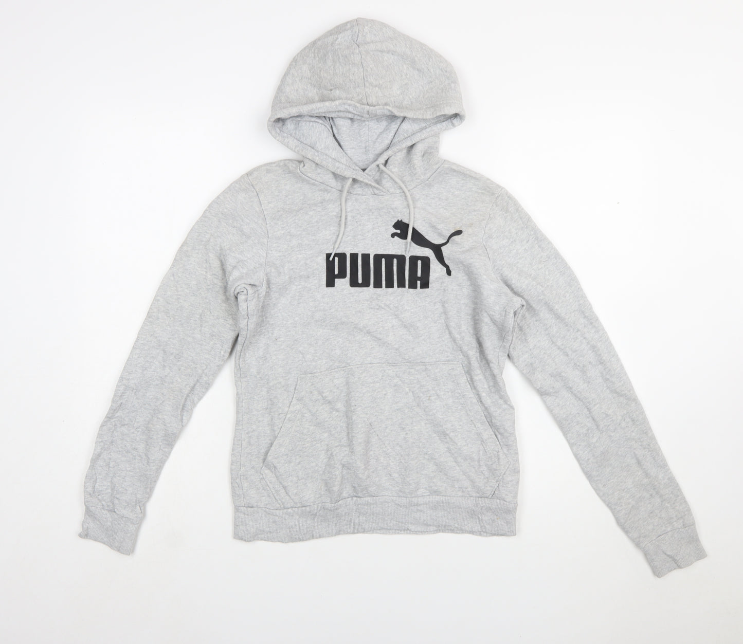 Puma Women’s Grey Pullover Hoodie Size 10 Logo Sweatshirt