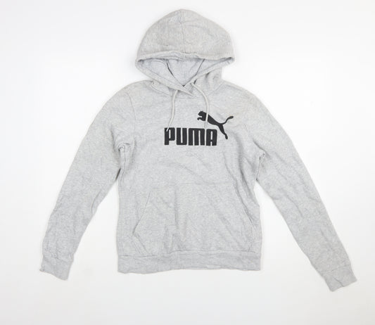 Puma Women’s Grey Pullover Hoodie Size 10 Logo Sweatshirt