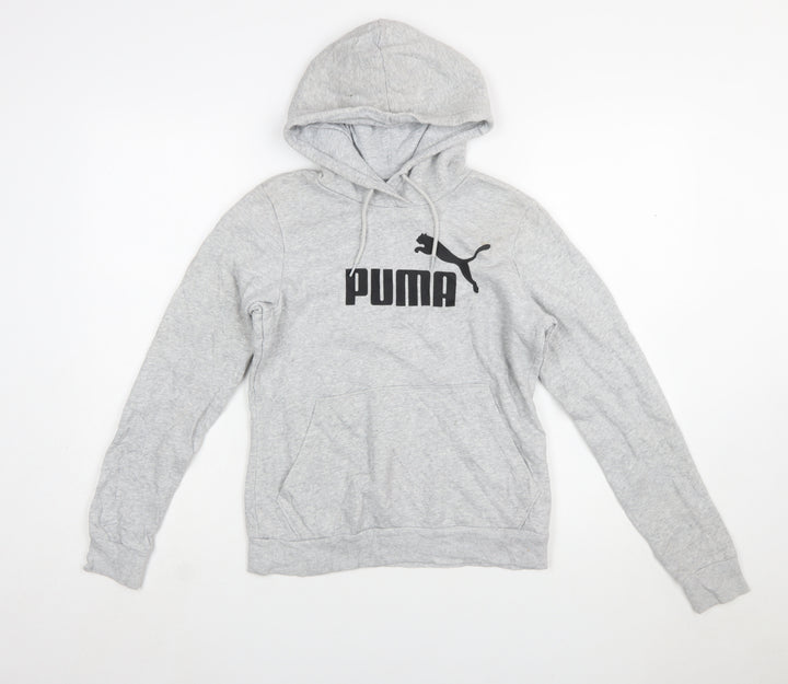 Puma Women’s Grey Pullover Hoodie Size 10 Logo Sweatshirt