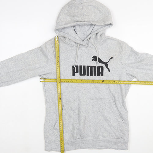 Puma Women’s Grey Pullover Hoodie Size 10 Logo Sweatshirt