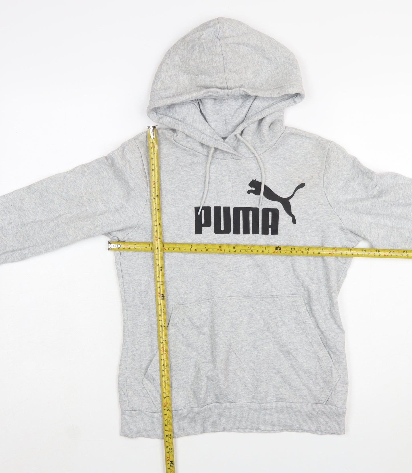 Puma Women’s Grey Pullover Hoodie Size 10 Logo Sweatshirt