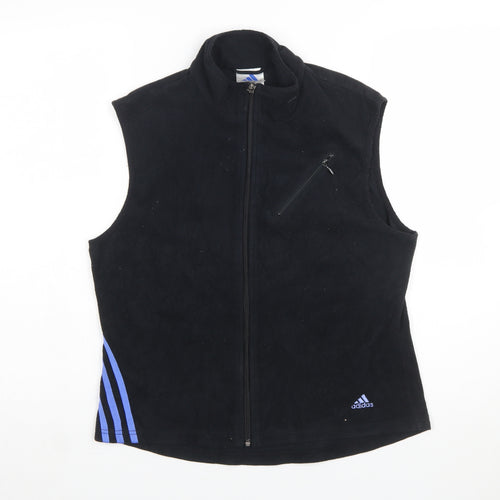 Adidas Womens Black Fleece Waistcoat M Full Zip Sleeveless Sportswear