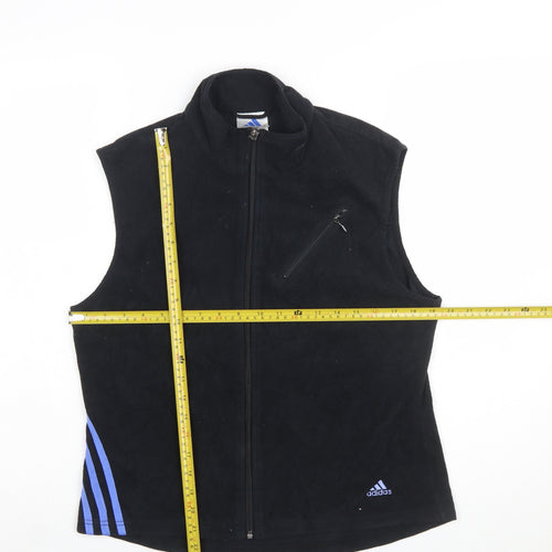 Adidas Womens Black Fleece Waistcoat M Full Zip Sleeveless Sportswear