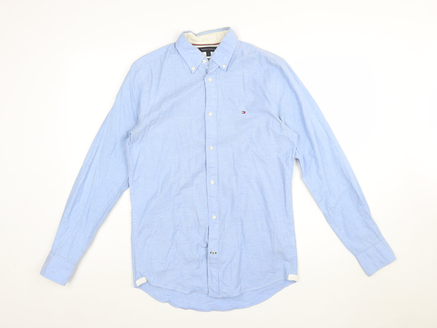 Tommy Hilfiger Men's Blue Slim Fit Stretch Button-Up Shirt Size S