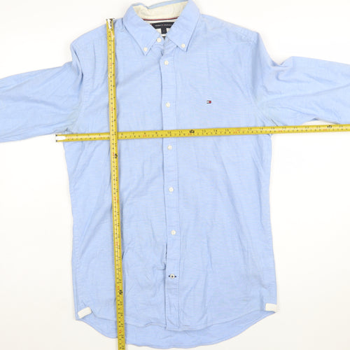 Tommy Hilfiger Men's Blue Slim Fit Stretch Button-Up Shirt Size S