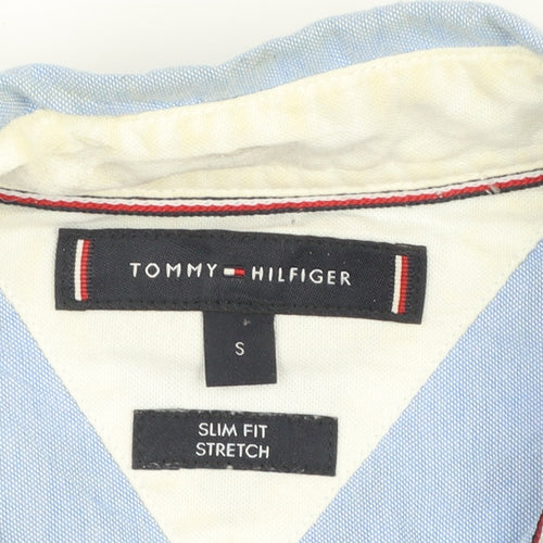 Tommy Hilfiger Men's Blue Slim Fit Stretch Button-Up Shirt Size S