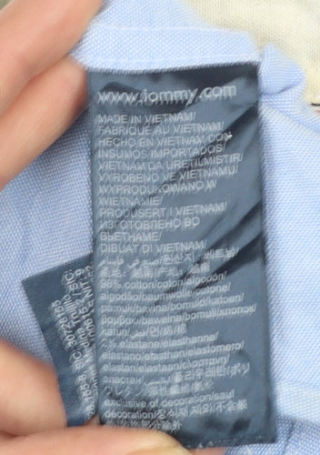 Tommy Hilfiger Men's Blue Slim Fit Stretch Button-Up Shirt Size S