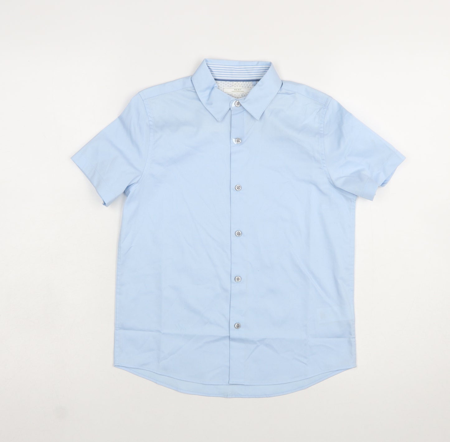 Next Boys Blue Short Sleeve Button-Up Dress Shirt 8 Years